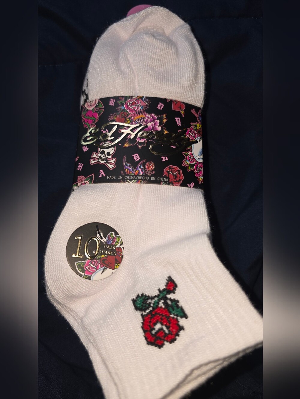 Ed Hardy White  Crew Socks 10 PACK